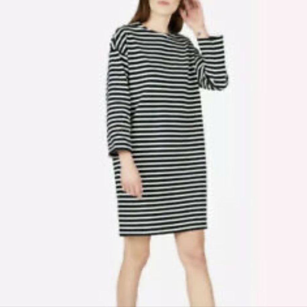 Everlane Breton Black White Striped Dress Sz XS